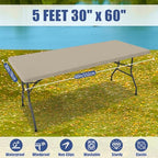 2 Pack Rectangle Spandex Fitted Table Cloth (Taupe / 60" x 30" (Rectangular))