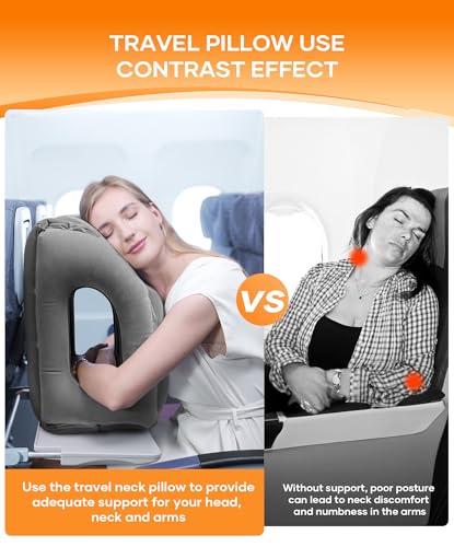 Travel Pillow (Grey (Head Heart-shape&sloping Base) / Medium)