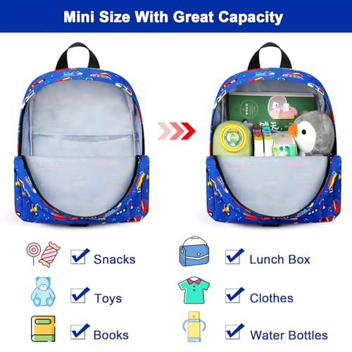 Toddler Backpack Harness Leash (Dark Blue, Blue Link)