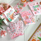 10 Pcs Christmas Gingerbread Man Kitchen Decor Accessories Set (Pink / Gingerbread Man)