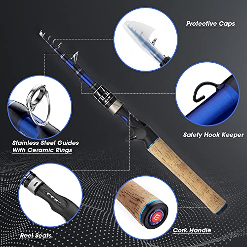 XPEDITE PRO Telescopic Fishing Rods (6'6" Rod- Casting)