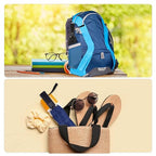 2 Pack 46 Inch Umbrellas ((2 pack)black+blue)