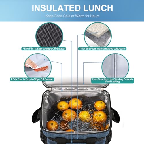 Insulated Lunch Bag (Blue with LOGO / Medium)