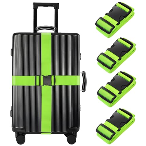 Luggage Straps for Suitcases (Green / 4Pcs)