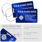 Personalized Metal Luggage Tags (Vertical Blue)