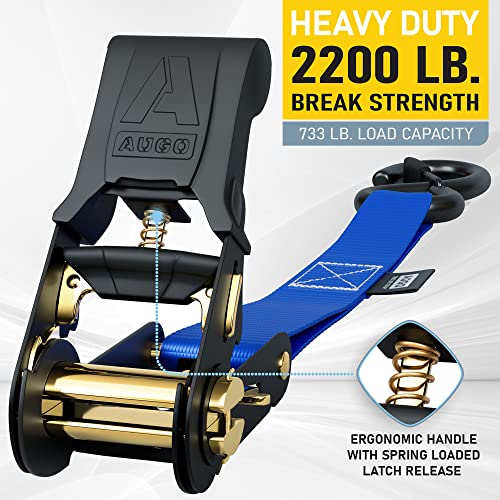 Ratchet Straps Heavy Duty 4 Pack (2200 lb - 15ft / Blue)