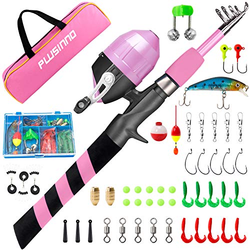 Kids Fishing Pole (Pink / 5.91 ft)
