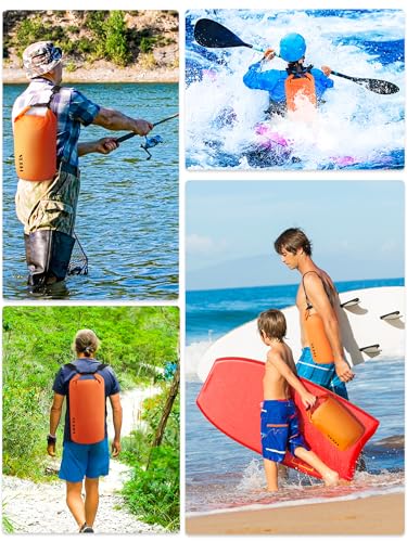 Waterproof Dry Bag Backpack with Emergency Whistle (10L / Orange)