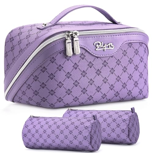 Travel Makeup Bag Cosmetic Bags for Women (A-9-Purple)