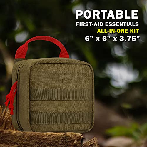 180 Pieces Tactical First Aid Kit IFAK Molle EMT Pouch Outdoor Camping Emergency Kits for for Camping Boat Hunting Hiking Home Car Earthquake and Adventures (Coyote Brown)