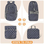 Lightweight Packable Backpack 30L (30L / D-navy Blue,white Polka Dots)
