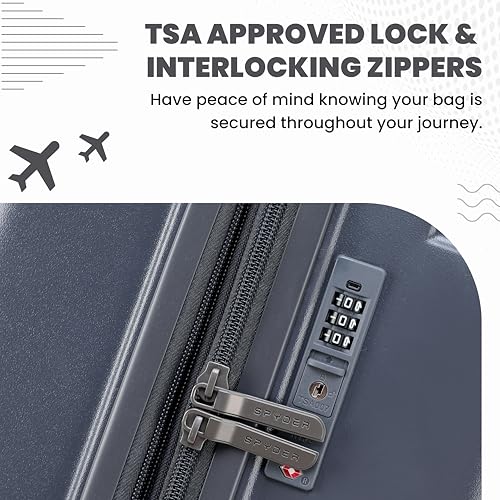 Carve 20 Inch Carry On Expandable Hardside Upright Suitcase with 360° Spinner Wheels (Gray / Carry-On)