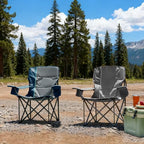2 Pack Oversized Folding Camping Chair for Adults (Grey-2 Pack)