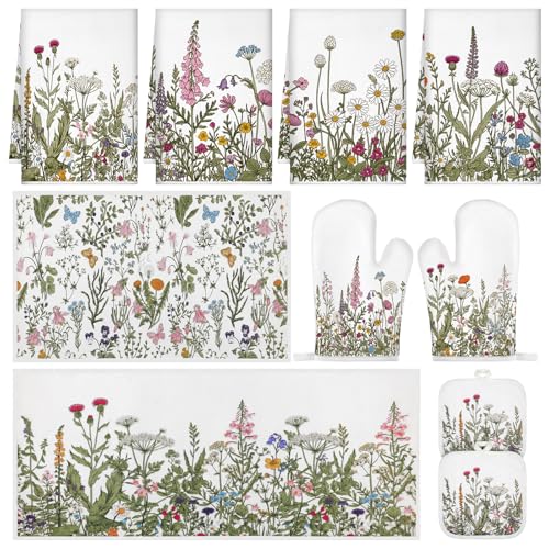 10 Pcs Wildflower Kitchen Decor Set (Vivid / Wildflower)