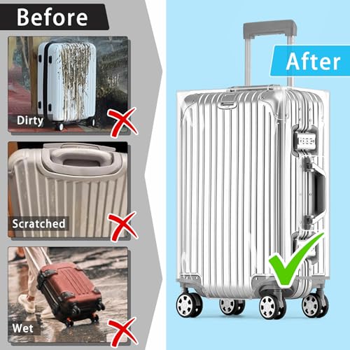 Clear PVC Suitcase Cover Tough Protector (32inch / 90%clear 10%grey)