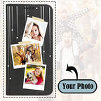 Custom Flip Wallet Case for iPhone 17 16 15 14 13 12 11 Air Pro Max Mini XR XS 7 8+ Plus iP Phone with Card Holder Black (Black-B)