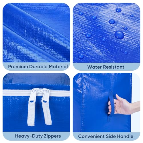 8 Pack Oversized Moving Bags with Reinforced Handles (Royal Blue / 8-Pack)