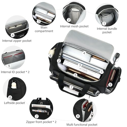 Small Underseat Carry On Luggage Bags for Travel with 10 Pockets (Black / Underseat Carry-On)