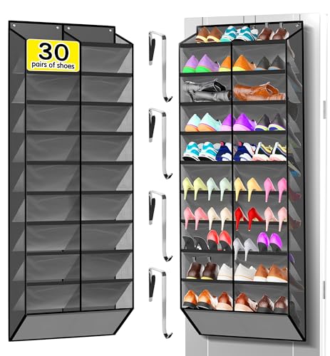 10 Tier Over the Door Shoe Organizer (Dark Gray)