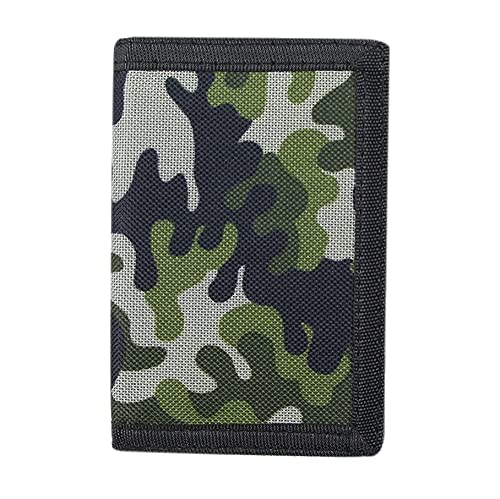 RFID Blocking Canvas Wallet for Men and Women (Camo Green)
