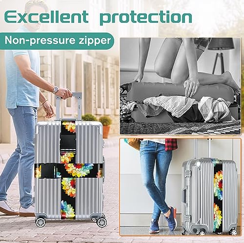 Luggage Straps for Suitcases Travel Belt Accessories Luggage Connector Identifiers Over Handle with Buckle Unique Nylon Adjustable Strap for Sleeping Bag Car Seat Colorful Flower (Colorful Flower)