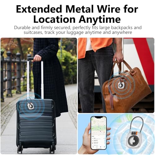 Compatible with Apple AirTag Secure Lock with Wire Cable (WHITE*2)
