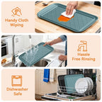 Grilling Prep & Serve Trays for Party Set of 6 (Black & Green)