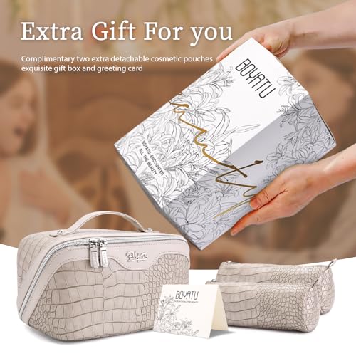 Travel Makeup Bag Cosmetic Bags for Women (E-5-Apricot)