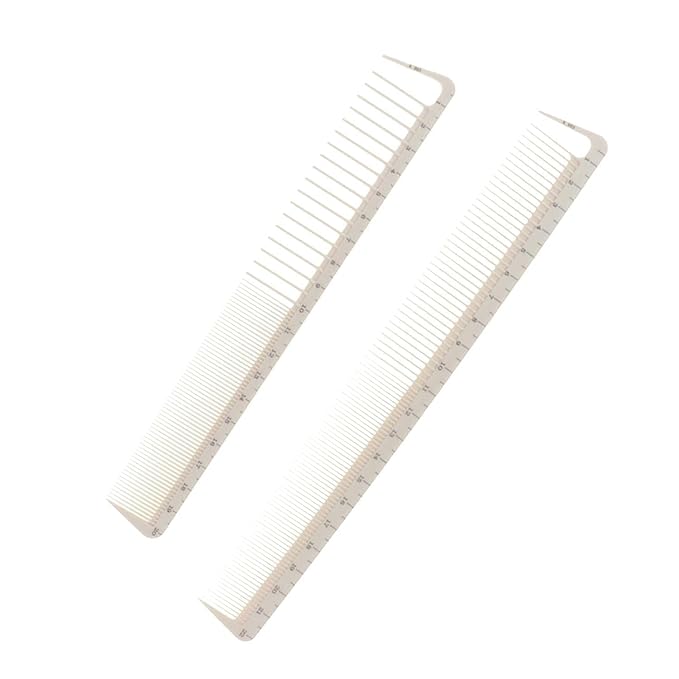 4Pcs White Professional Hair Cutting Combs Set, Salon Hair Styling Measure Combs, Anti Hairdressing Barber Combs Hair Combs Styling Tools and Appliances