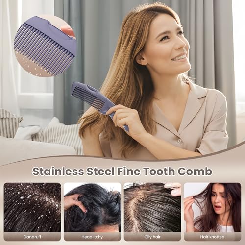 Dandruff Comb with Self (2PC Purple)
