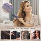 Dandruff Comb with Self (2PC Purple)