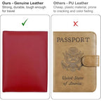 Deluxe Personalized Monogrammed Red RFID Leather Passport Wallet (Red / Deluxe)