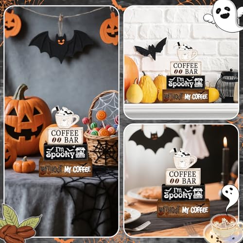 Ghost Halloween Tiered Tray Decor Set (Ghost Coffee Cup)