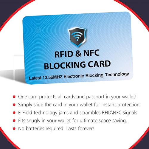 5 Pack RFID Blocking Card for Credit Debit ID Card (Sky Blue)
