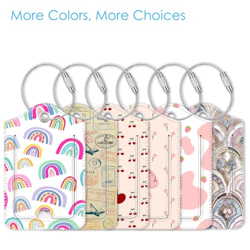 Luggage Tags Privacy Cover ID Label for Travel Bag Suitcase (Dreamy Rainbow)