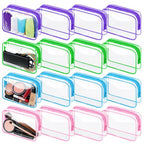 16 Packs Clear Makeup Bag Bulk (16pcs Multicolored-M)