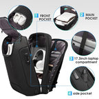 Men's Anti Theft Backpack (With Lock+USB / Black)