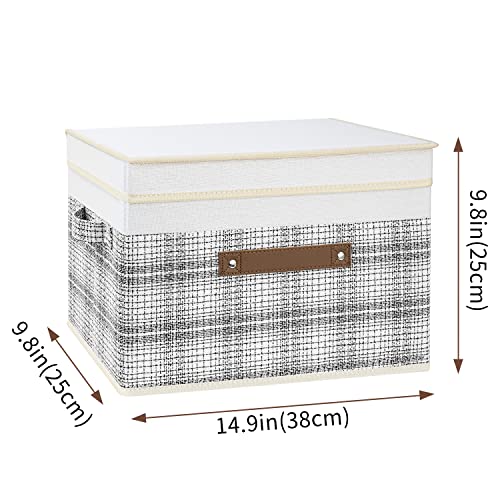 Collapsible Storage Bins with Lids (5 pack / Gray & White)
