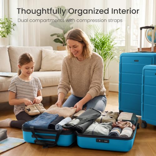 G Series Luggage set 3pcs (Sea Blue / 3-Piece Set (20/24/28in))