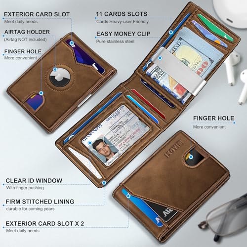 Airtag Wallet for Men (Red Brick132)