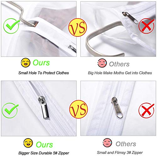 Garment Bags for Hanging Clothes 24"x 48" Suit Covers for Closet Garment Bag Suit Cover for Suits Jacket Dresses Clothes Storage (Black / 24''X48'')