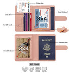 Rfid Passport Holder for Travel women (Black pink)
