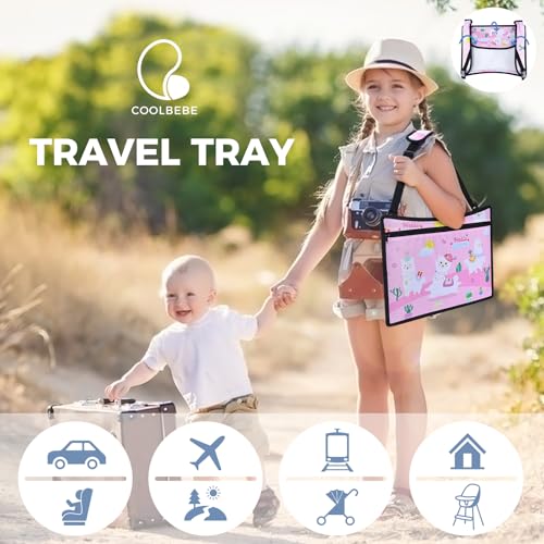 Kids Travel Tray for Car Seat (Pink Alpaca)