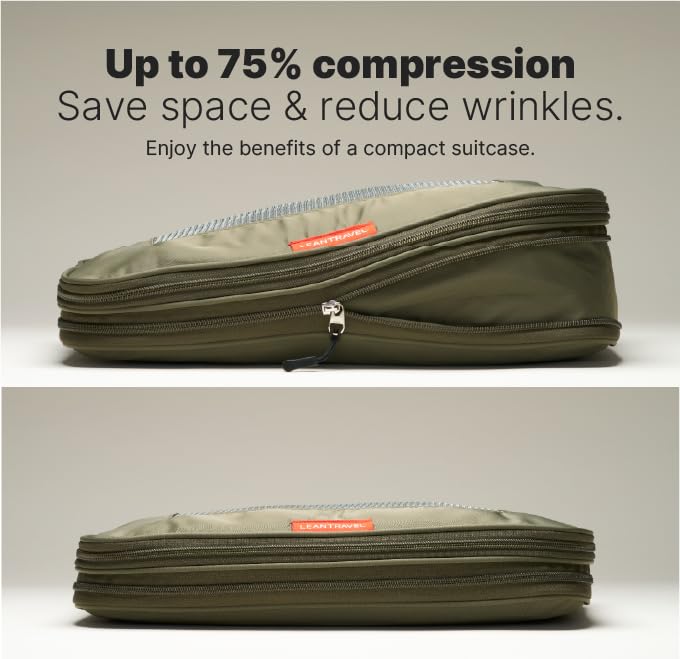 Premium Compression Packing Cubes for Travel (Olive Green / 6 pack)