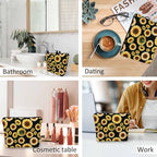Sunflower Cosmetic Bags For Women (9 x 7.1 inch / Sunflower)
