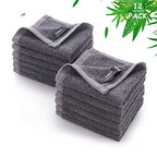Face Washcloths 12 Pack (Grey / 10x10 inch-12 Pack)