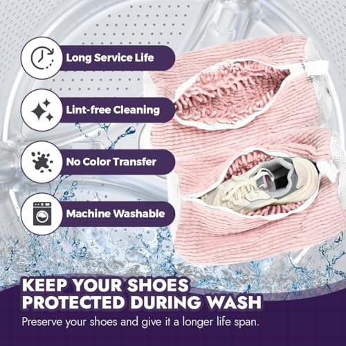 Shoe washing machine bag and dryer kit (Pastel Pink)