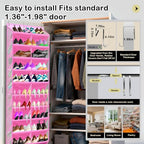 20 Pocket Hanging Shoe Organizer for Door (Pink)