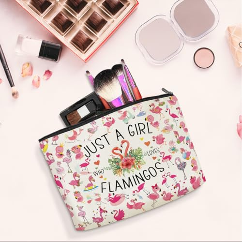 Flamingo Gifts Cute Flamingo Accessories Stuff Cosmetic Bag travel Makeup Bag Gifts for Women Sister Animal Lovers Best Friend Birthday Friendship Anniversary Nurse Mothers Christmas Valentine's Day (Girl Flamingos 1200)