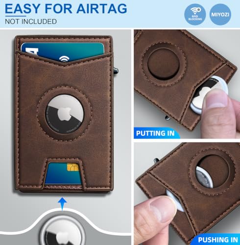 Airtag Wallet for Men Money Clip 9 (Coffee044)